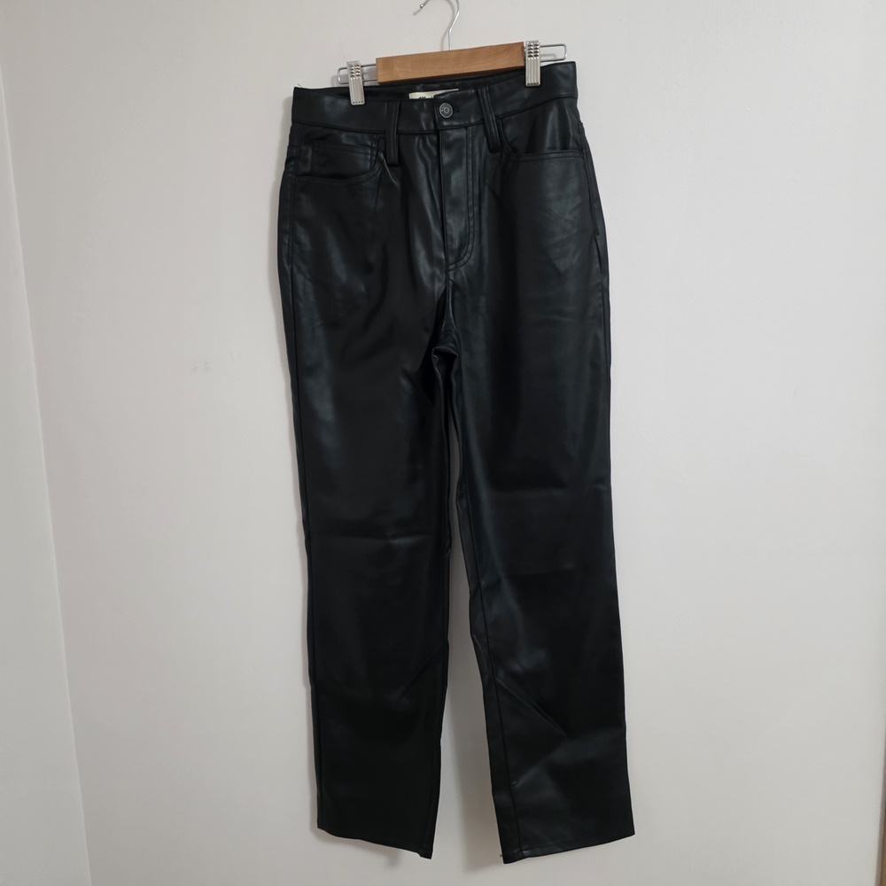 Madewell Jet Black Faux Leather Jeans